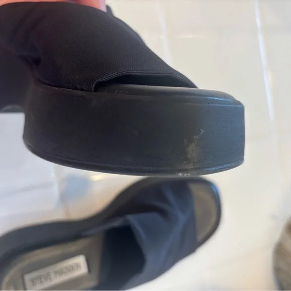 Steve Madden Black Platform Slide Sandals EU 39 US 8.5 - Picture 7 of 7